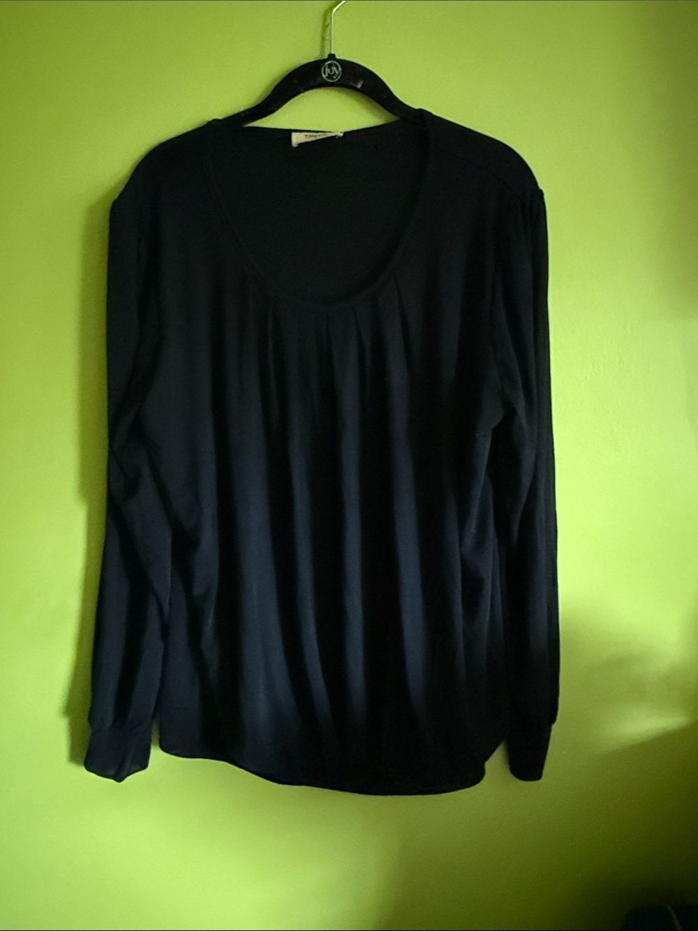 NWT Timeson Black Long Sleeve Mesh Lined Top Shirt Size XL